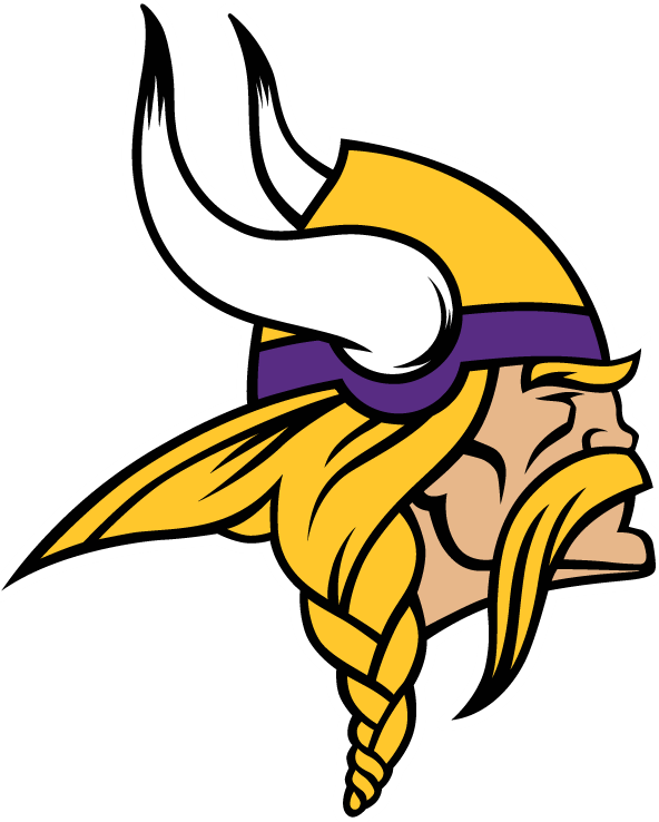 Minnesota Vikings Name Monogram w Norseman logo Type NFL Football Die-cut  MAGNET